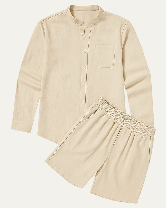 Men’s Casual Shirt and Shorts Set