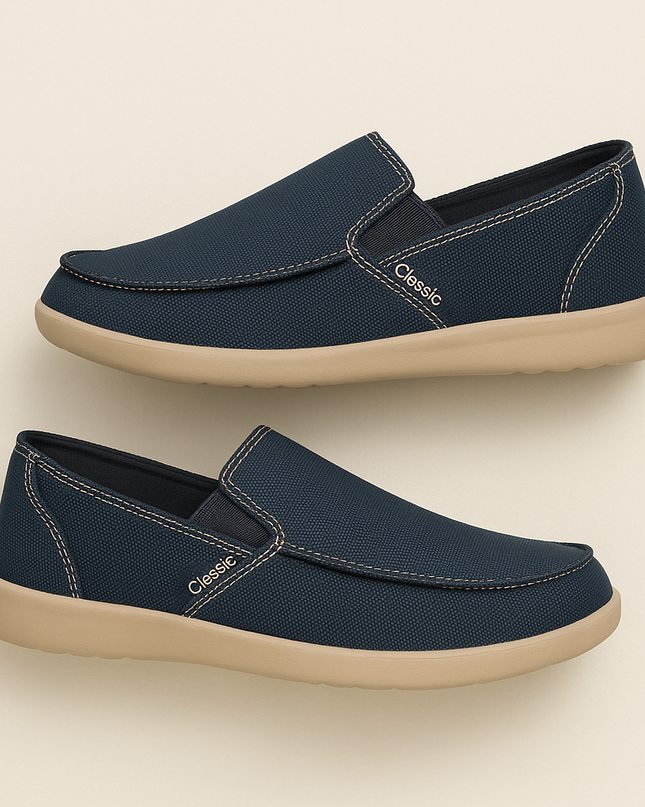 Men’s Casual Slip-On Loafers with Contrast Stitching