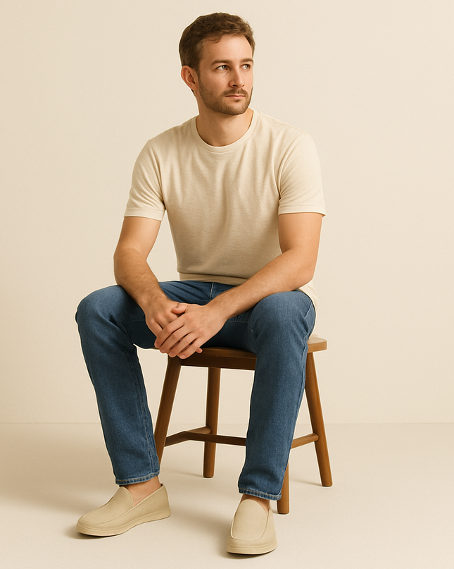 Men’s Casual Slip-On Loafers with Contrast Stitching