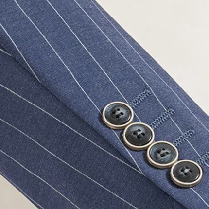 Men’s Classic Pinstripe Suit – Elegant Double Breasted 2 Piece