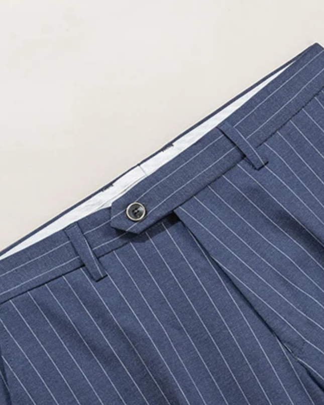 Men’s Classic Pinstripe Suit – Elegant Double Breasted 2 Piece