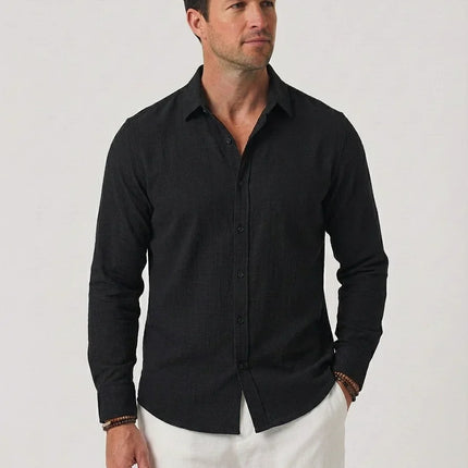 Men’s Coastal Linen Button-Up Shirt