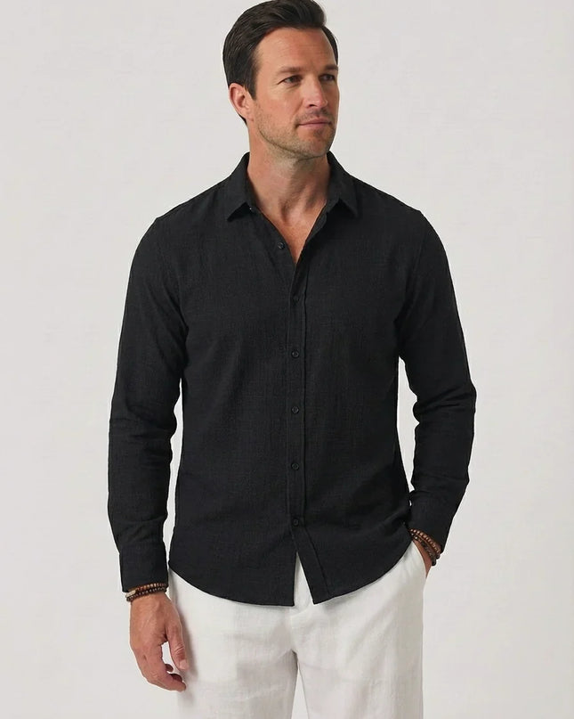 Men’s Coastal Linen Button-Up Shirt