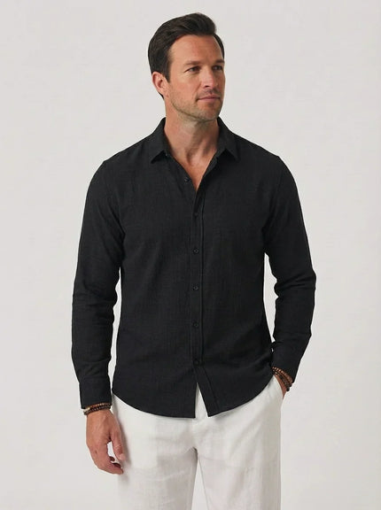Men’s Coastal Linen Button-Up Shirt