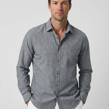 Men’s Coastal Linen Button-Up Shirt