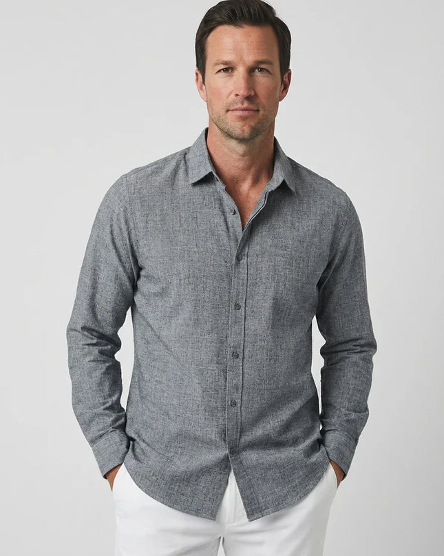 Men’s Coastal Linen Button-Up Shirt