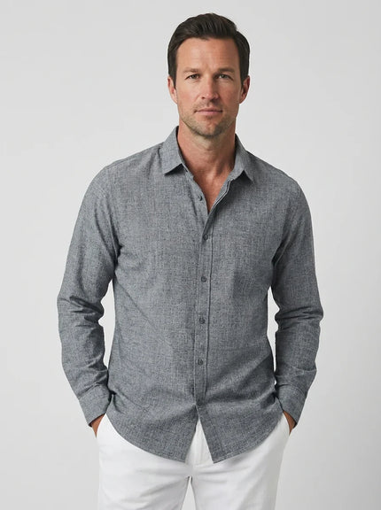 Men’s Coastal Linen Button-Up Shirt
