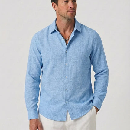 Men’s Coastal Linen Button-Up Shirt