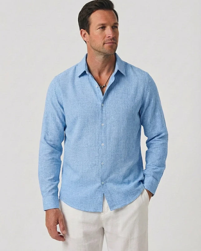 Men’s Coastal Linen Button-Up Shirt