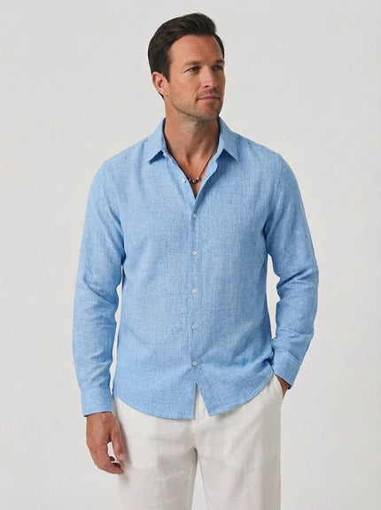 Men’s Coastal Linen Button-Up Shirt