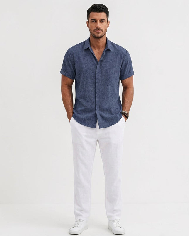 Men’s Coastal Short Sleeve Button-Up Shirt