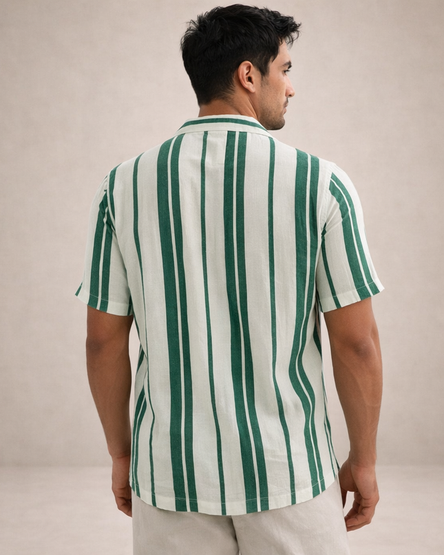 Men’s Coastal Stripe Button-Up Shirt