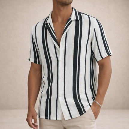 Men’s Coastal Stripe Button-Up Shirt