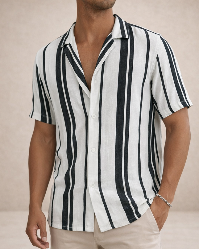 Men’s Coastal Stripe Button-Up Shirt