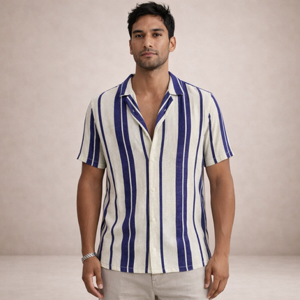 Men’s Coastal Stripe Button-Up Shirt
