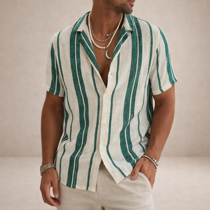 Men’s Coastal Stripe Button-Up Shirt