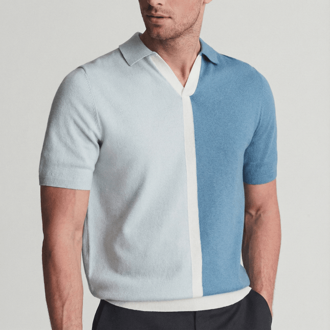 Men’s Color Block Knit Polo