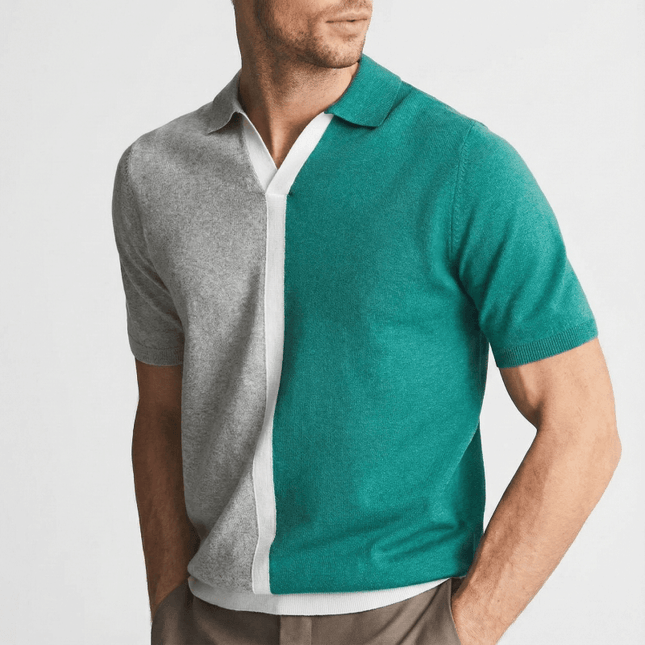 Men’s Color Block Knit Polo