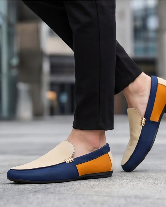 Men’s Colorblock Slip-On Driving Loafers