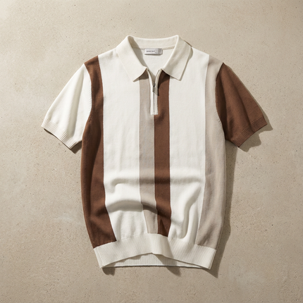 Men’s Colour Block Zip Polo