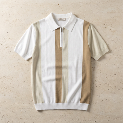 Men’s Colour Block Zip Polo