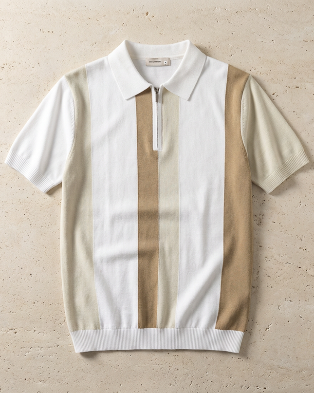 Men’s Colour Block Zip Polo