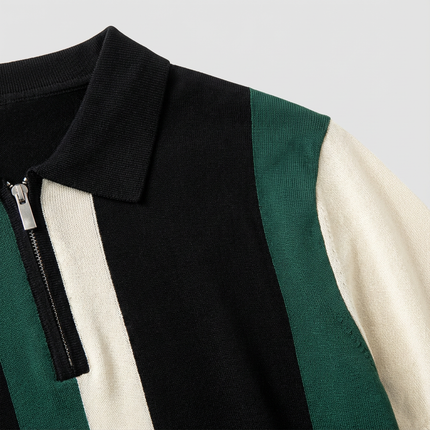 Men’s Colour Block Zip Polo