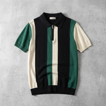 Men’s Colour Block Zip Polo