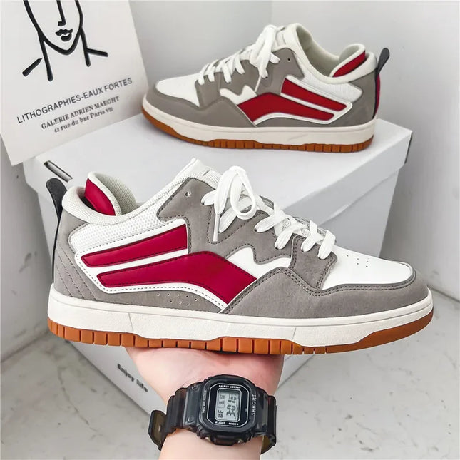 Men’s Contrast Lace-Up Sneakers