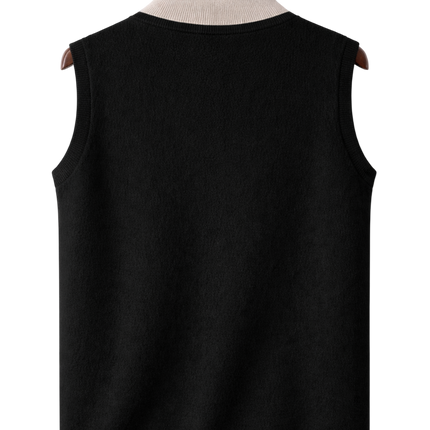 Men’s Contrast Lining Zip-Up Knit Vest