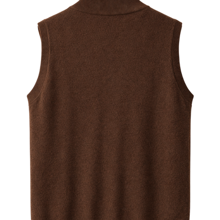 Men’s Contrast Lining Zip-Up Knit Vest
