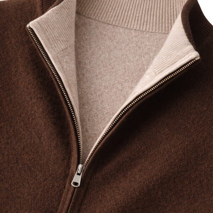 Men’s Contrast Lining Zip-Up Knit Vest
