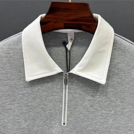 Men’s Contrast Panel Zip Polo