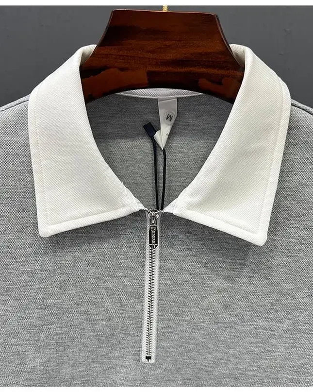 Men’s Contrast Panel Zip Polo