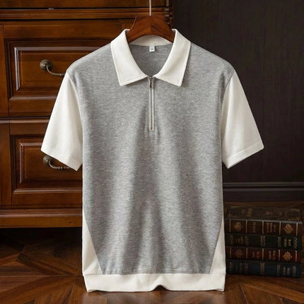 Men’s Contrast Panel Zip Polo