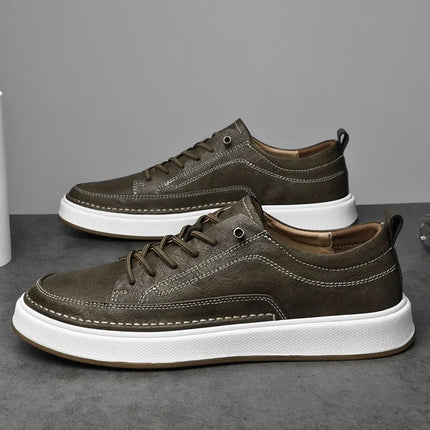 Men’s Contrast Sole Lace-Up Casual Sneakers