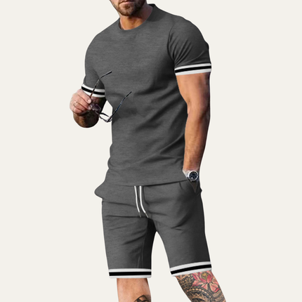 Men’s Contrast Trim T-Shirt and Shorts Set
