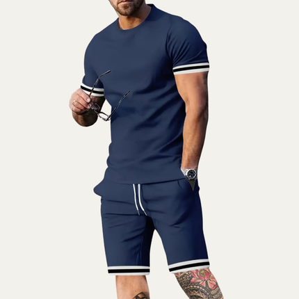 Men’s Contrast Trim T-Shirt and Shorts Set