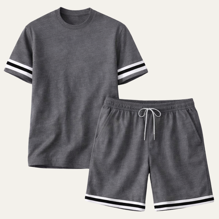 Men’s Contrast Trim T-Shirt and Shorts Set