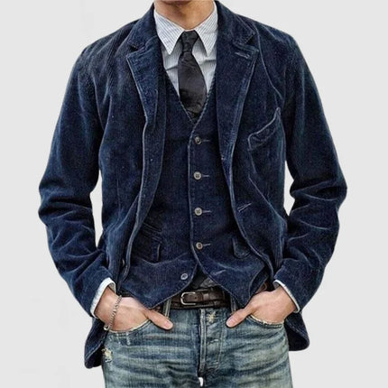 Men’s Corduroy Notched Lapel Blazer