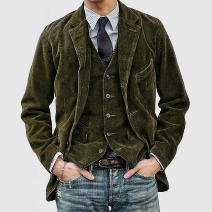 Men’s Corduroy Notched Lapel Blazer