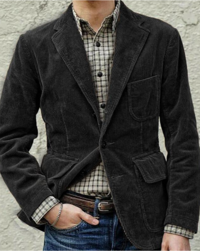 Men’s Corduroy Notched Lapel Blazer