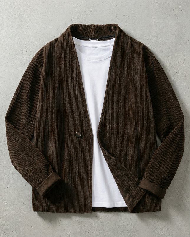 Men’s Corduroy Open Front Jacket