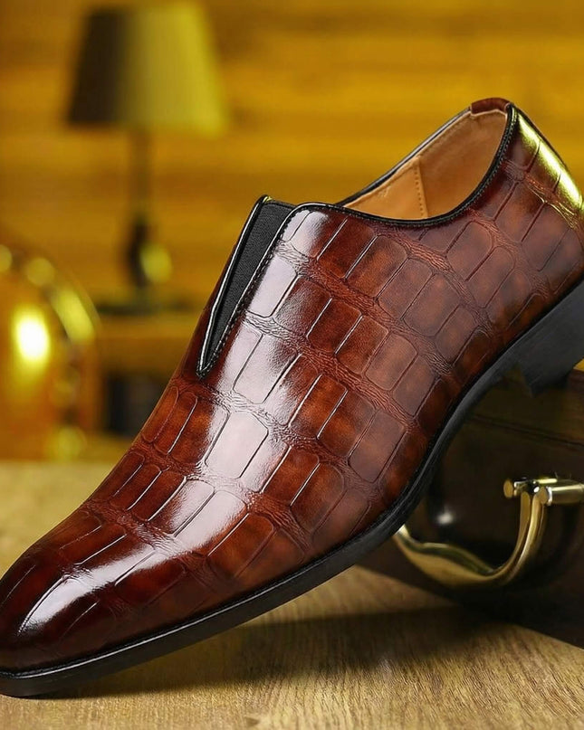 Men’s Croc Texture Slip-On Shoes