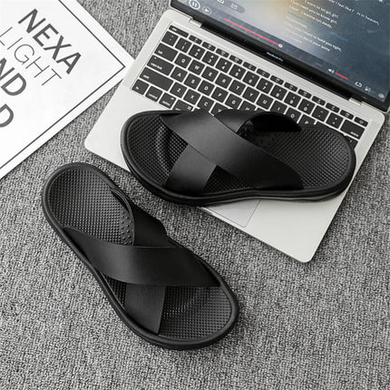 Men’s Crossband Comfort Slide Sandals