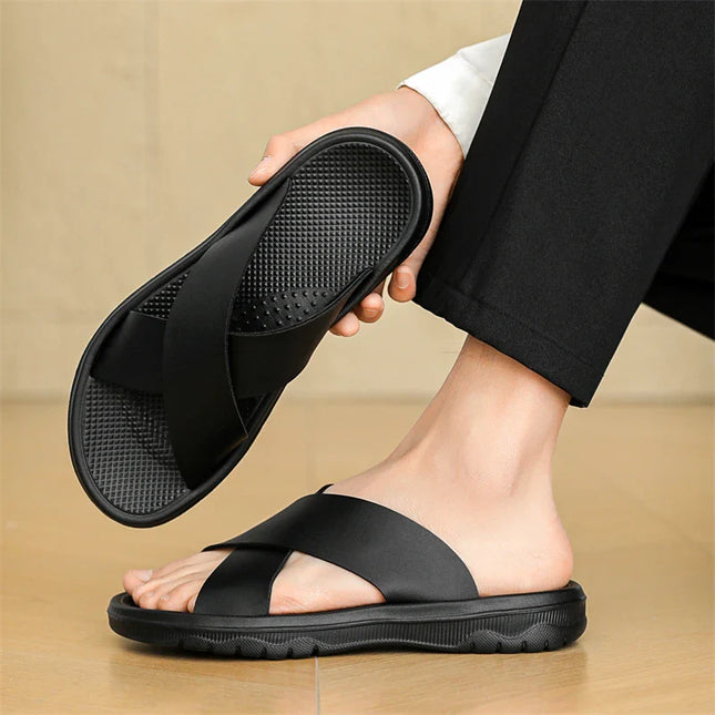 Men’s Crossband Comfort Slide Sandals