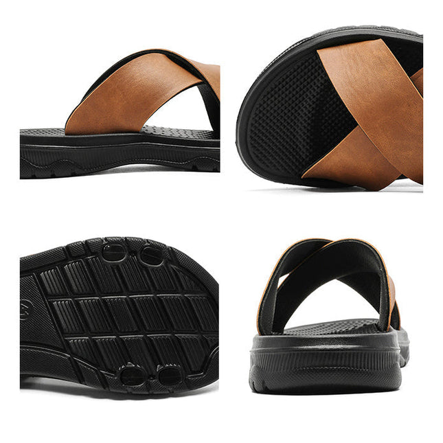 Men’s Crossband Comfort Slide Sandals