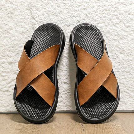 Men’s Crossband Comfort Slide Sandals