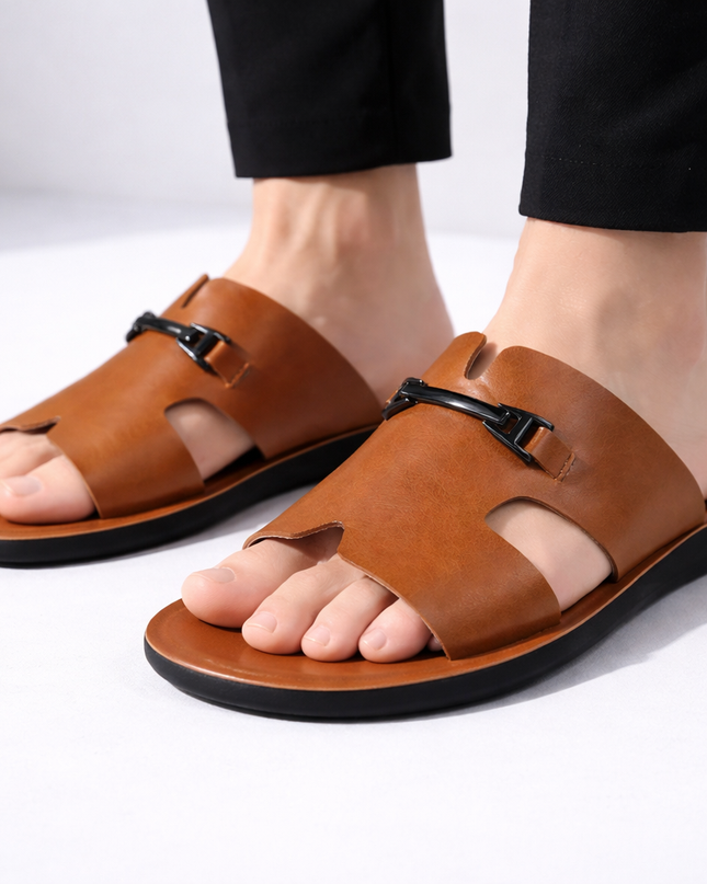 Men’s Cutout Strap Slide Sandals