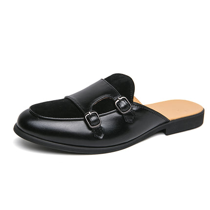 Men’s Double Buckle Backless Loafer Mule